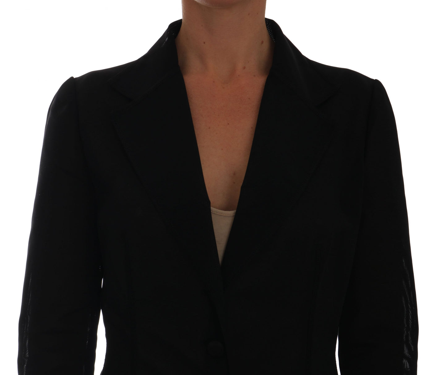 Blazer de nailon verde oscuro semitransparente