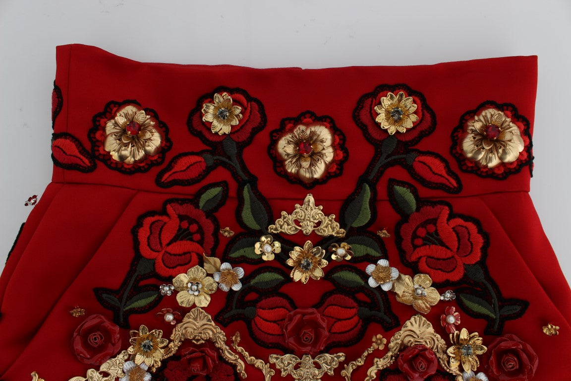 Mini shorts bordados con rosa siciliana encantada