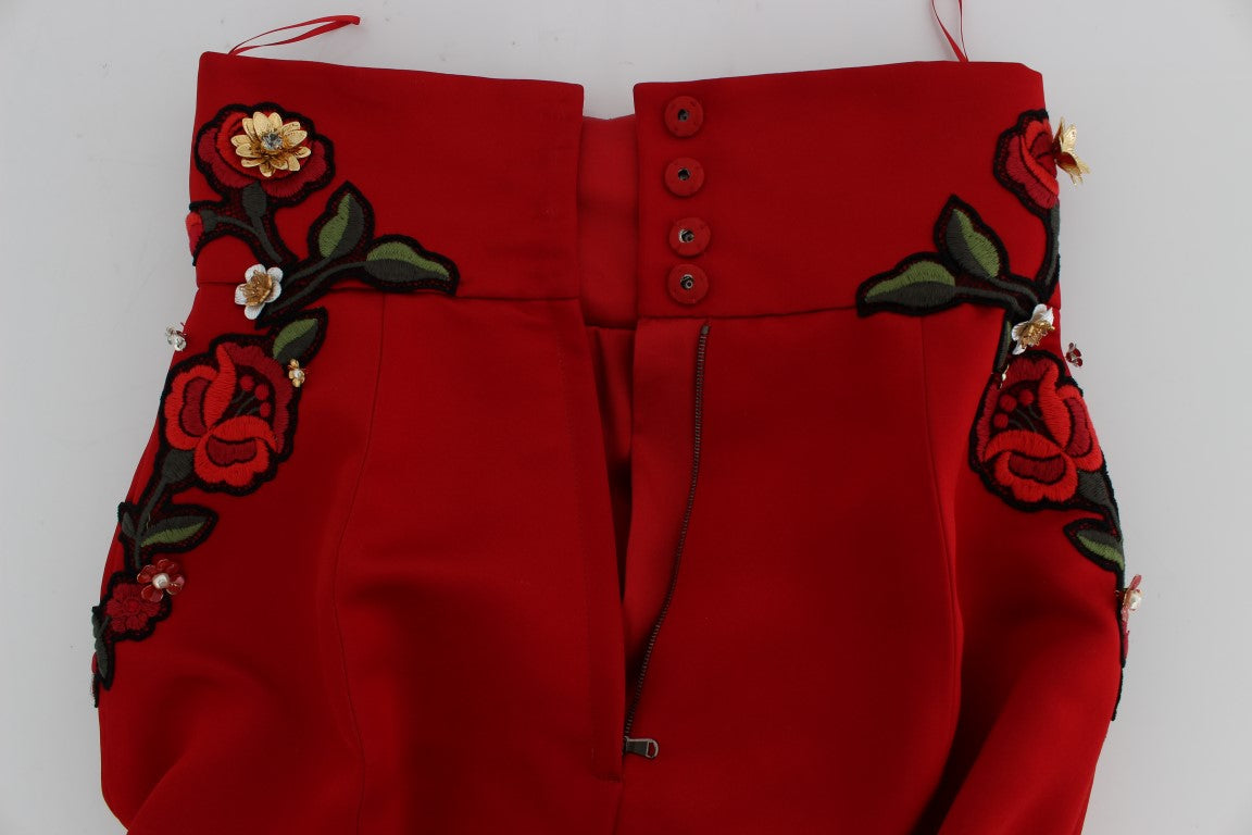 Mini shorts bordados con rosa siciliana encantada