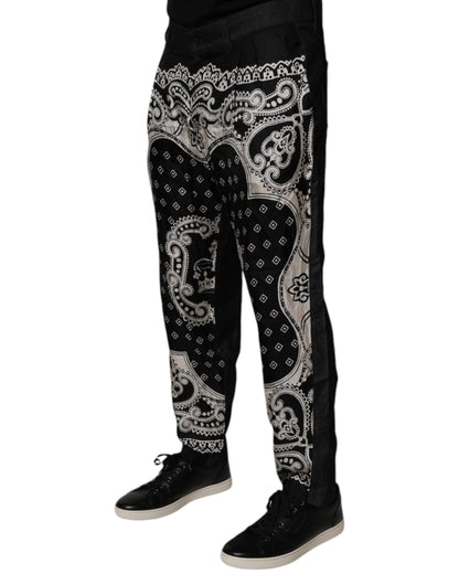 Black Bandana Cotton Skinny Denim Jeans