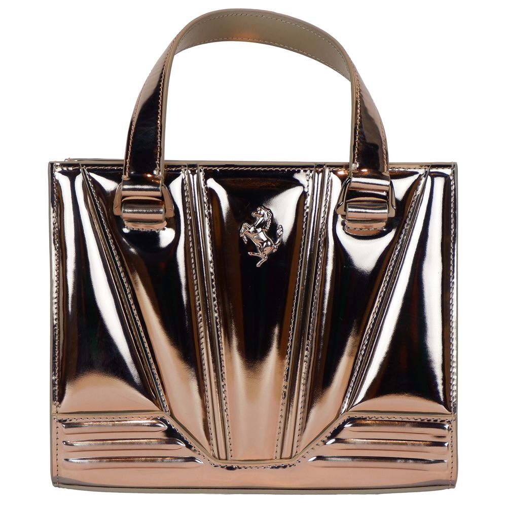 Bolso de mano de cuero gris