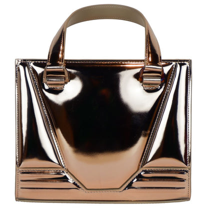 Bolso de mano de cuero gris