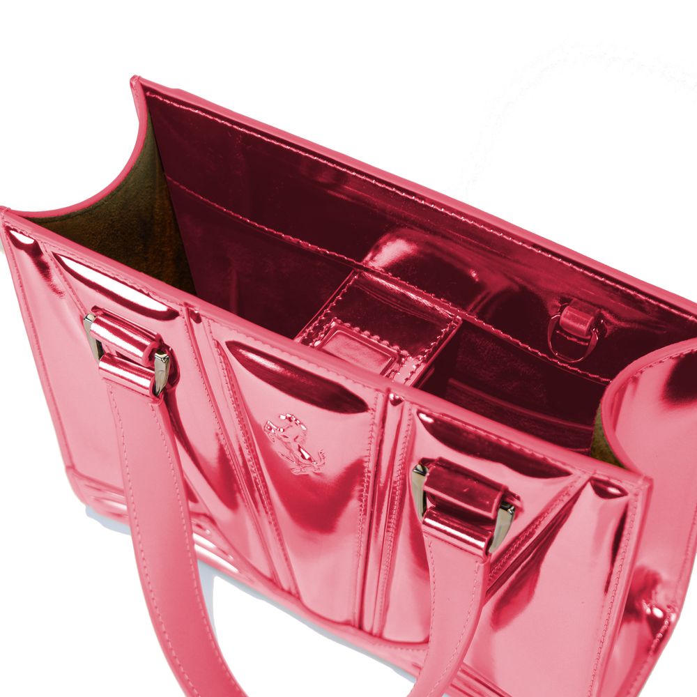 Bolso de piel color fucsia