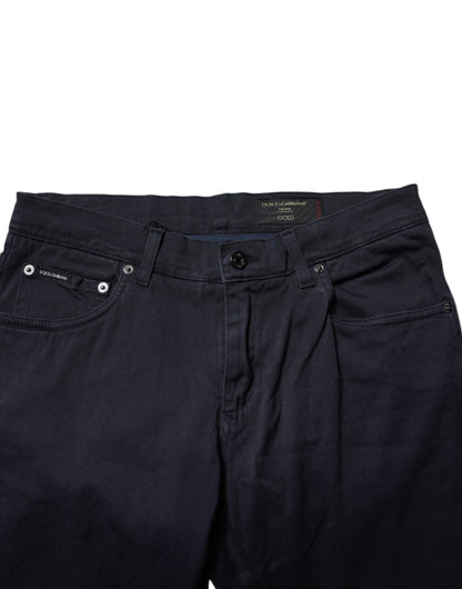 Dark Blue GOLD Cotton Skinny Men Denim Jeans