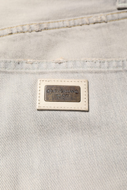 Light Gray Cotton Skinny Denim Jeans