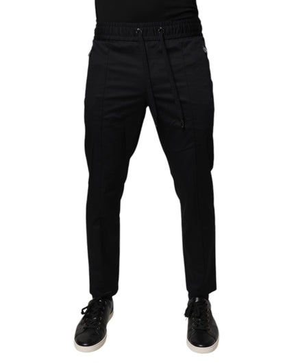 Dark Blue Cotton Men Jogger Sweatpants Pants
