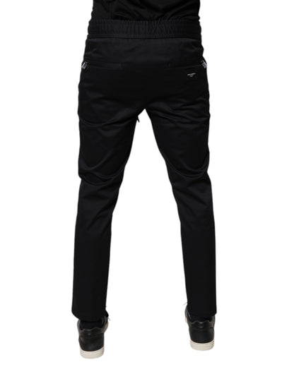 Dark Blue Cotton Men Jogger Sweatpants Pants