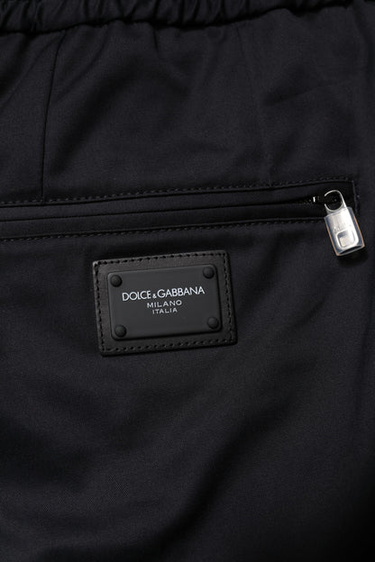 Dark Blue Cotton Men Jogger Sweatpants Pants