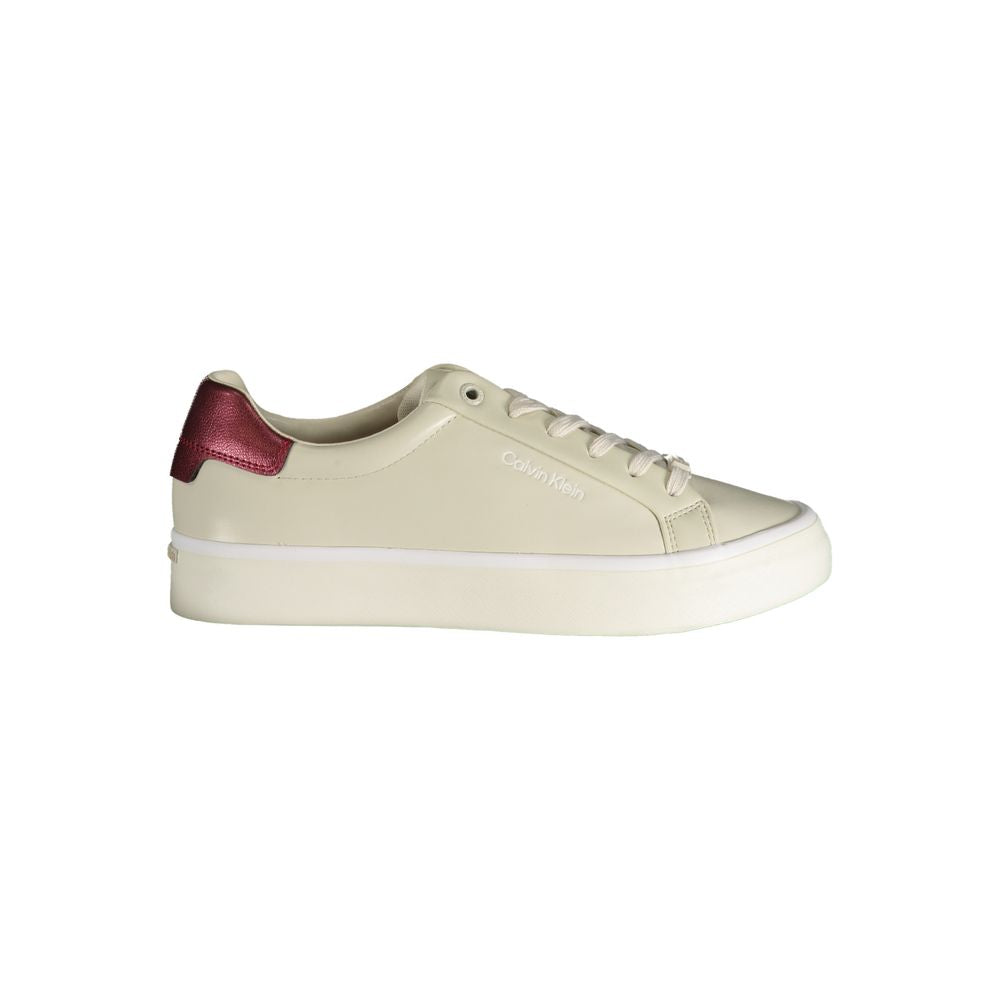 Zapatilla deportiva de poliéster beige