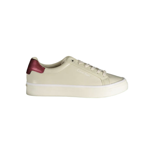 Zapatilla deportiva de poliéster beige