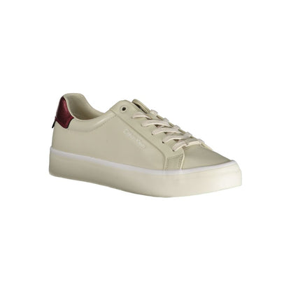 Zapatilla deportiva de poliéster beige