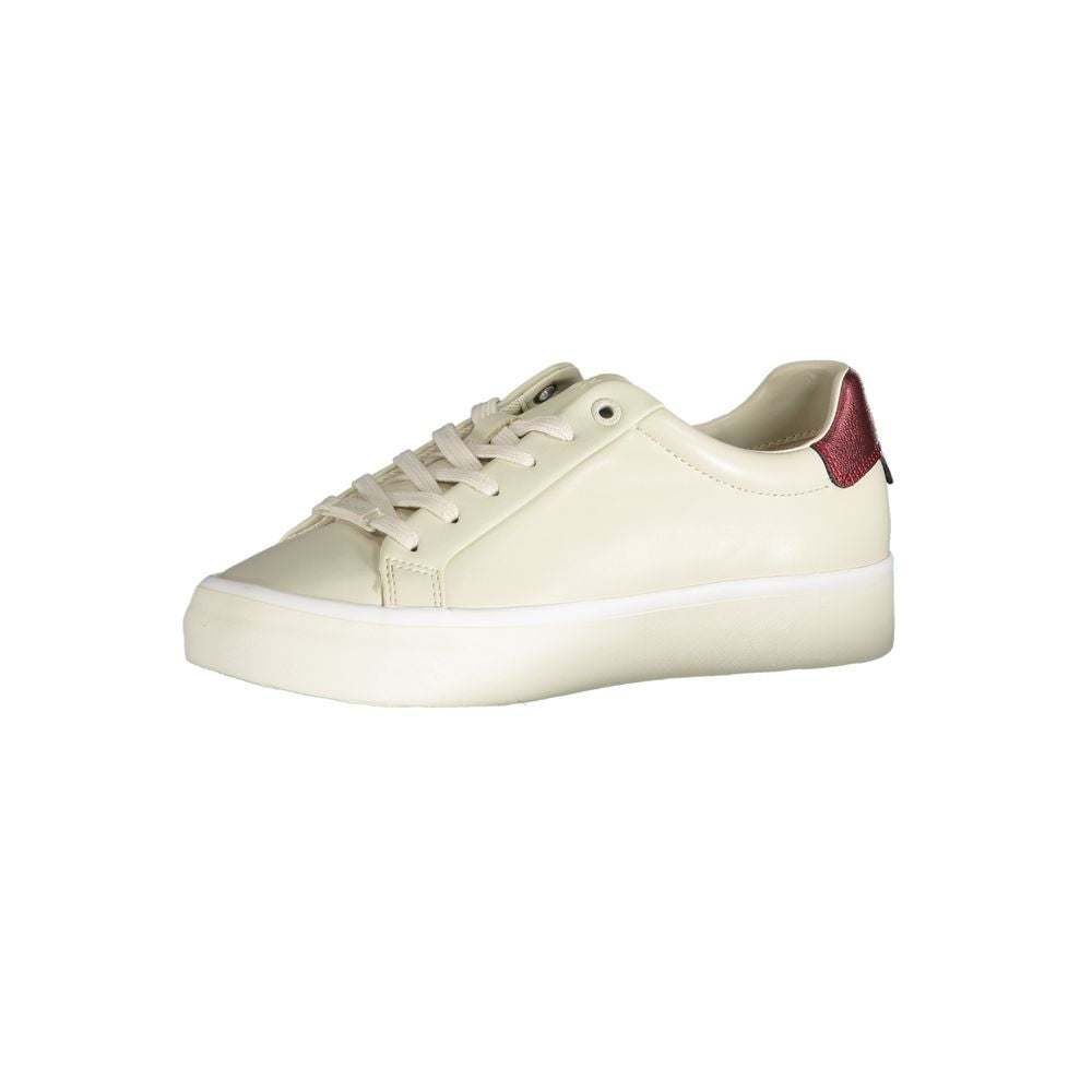 Zapatilla deportiva de poliéster beige
