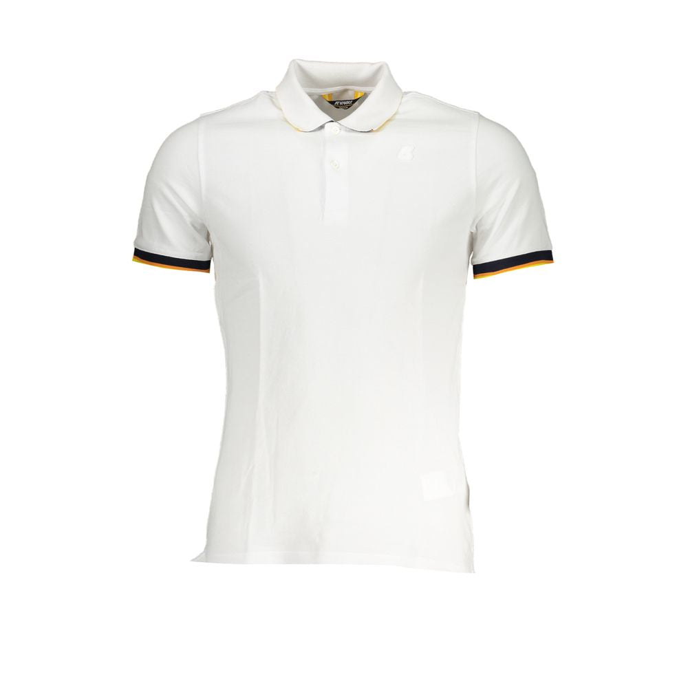 Polo blanco elegante con detalle en contraste