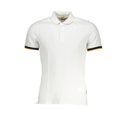 Polo blanco elegante con detalle en contraste