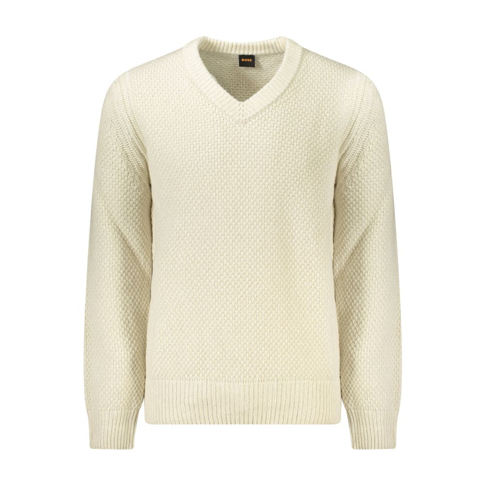 Suéter de lana beige para hombre