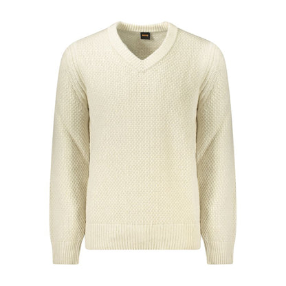 Suéter de lana beige para hombre