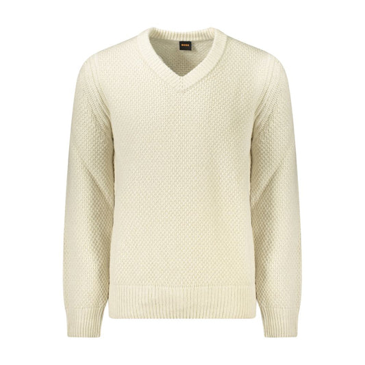 Suéter de lana beige para hombre