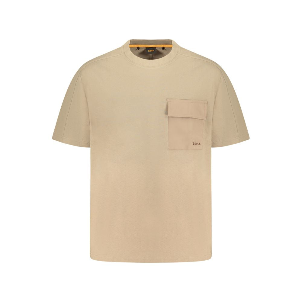 Camiseta de algodón beige para hombre