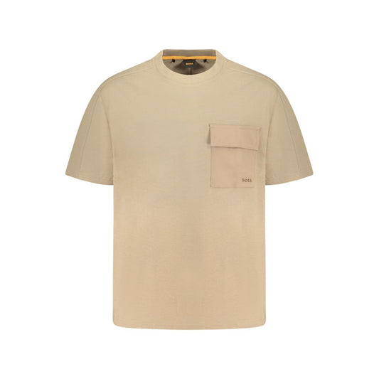 Camiseta de algodón beige para hombre