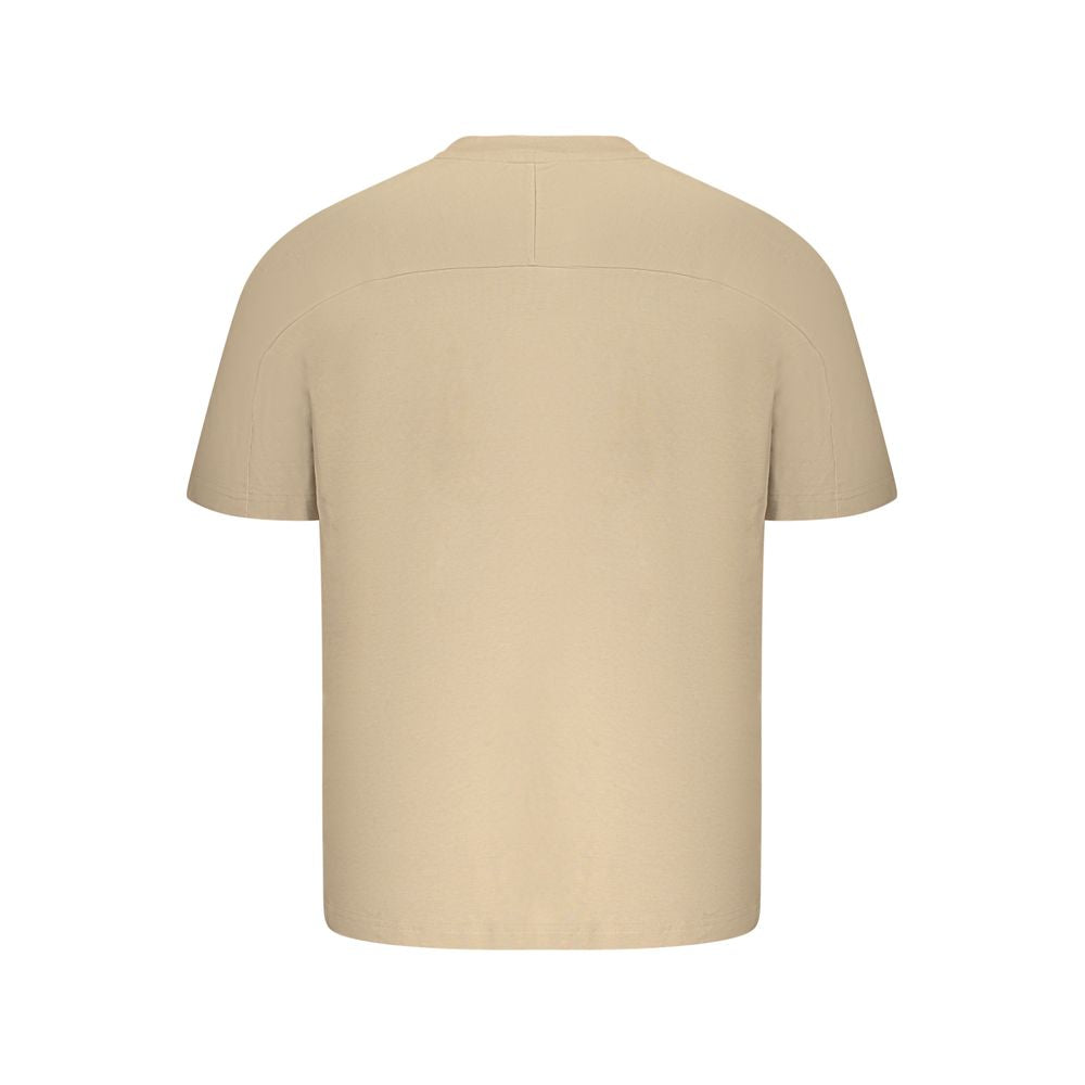 Camiseta de algodón beige para hombre