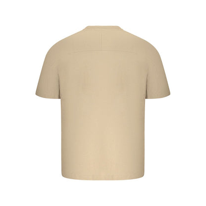 Camiseta de algodón beige para hombre