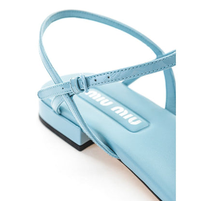 Blue Patent Leather Flip-Flop Sandal