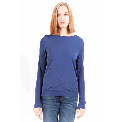 Blue Viscose Women T-Shirt