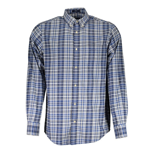 Camisa de algodón azul para hombre