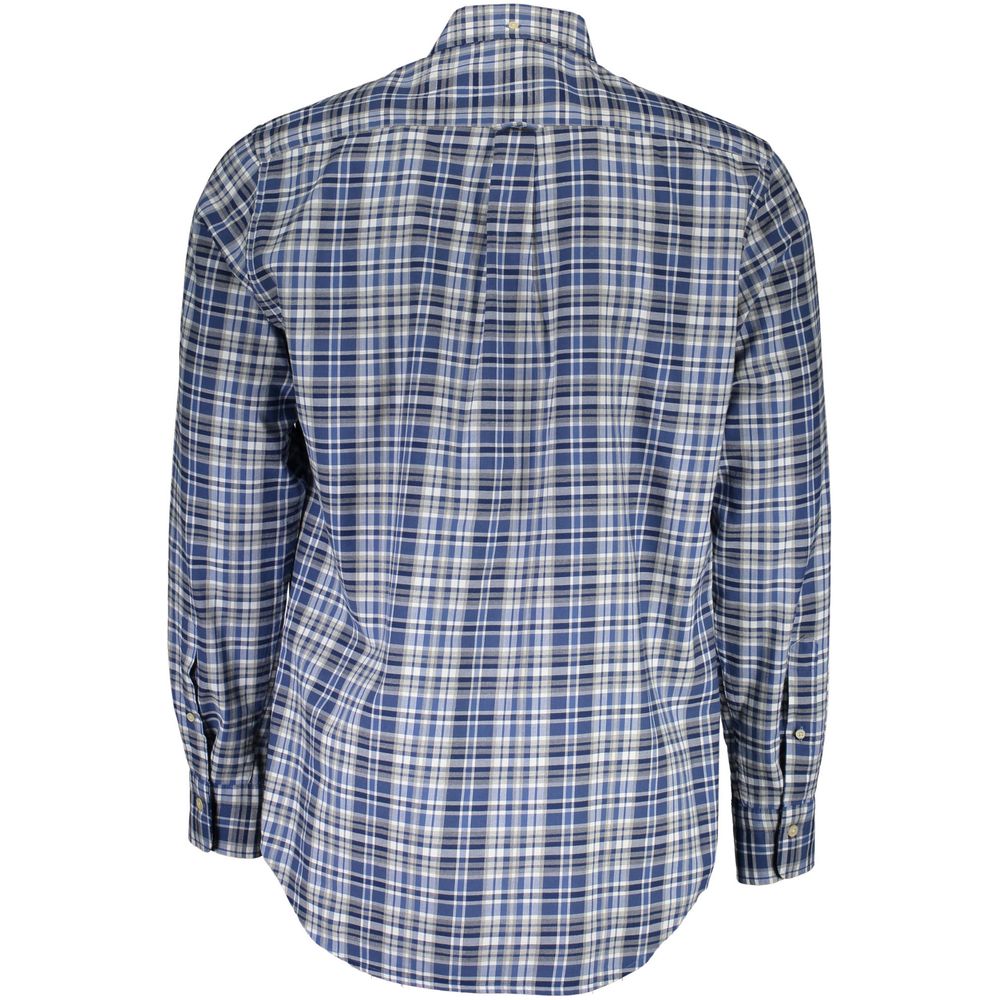 Camisa de algodón azul para hombre