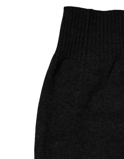 Black Cashmere Knitted Neck Warmer Foulard Scarf