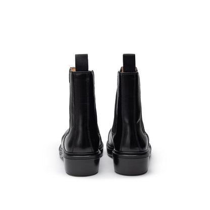 Bota de cuero negra