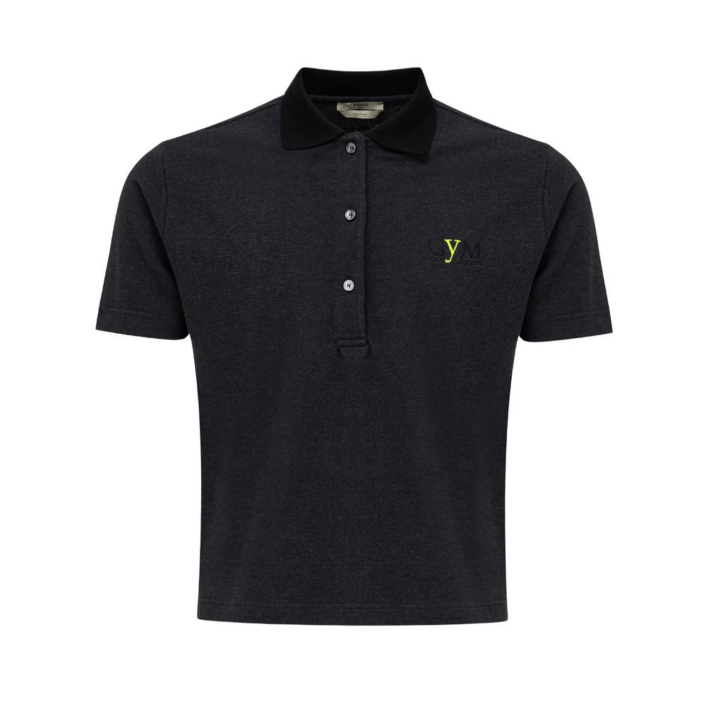 Camisa polo de algodón negra