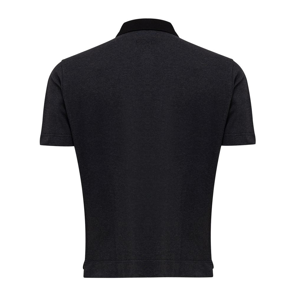 Camisa polo de algodón negra
