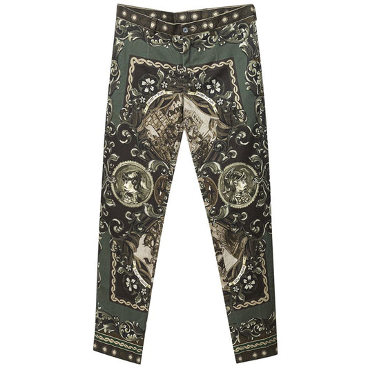 Vaqueros y pantalones de algodón verde