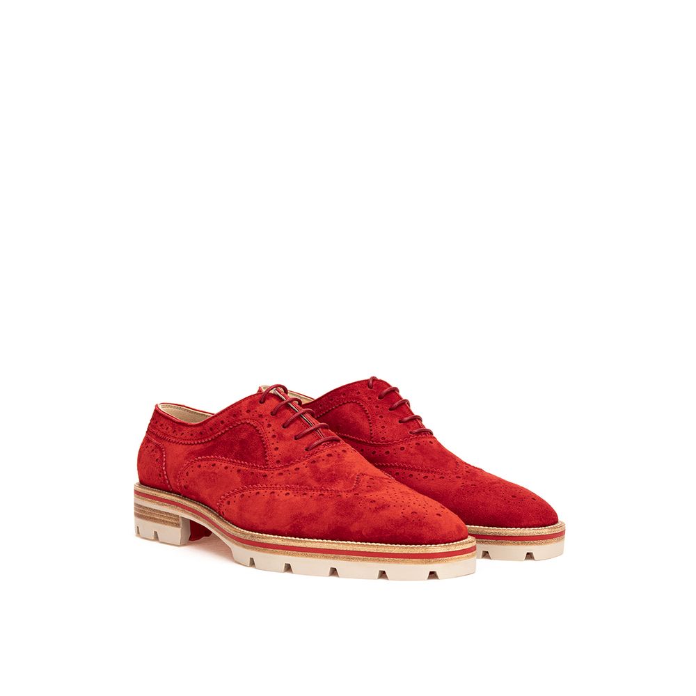 Zapato plano de ante rojo