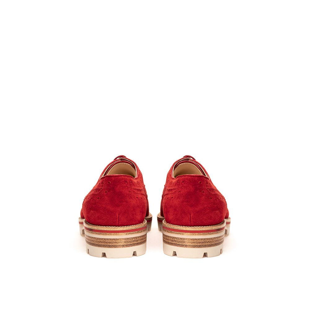 Zapato plano de ante rojo