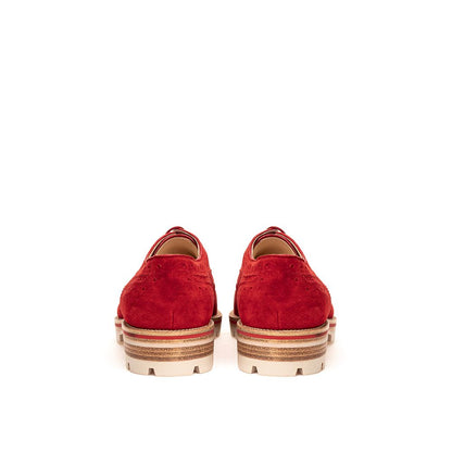 Zapato plano de ante rojo