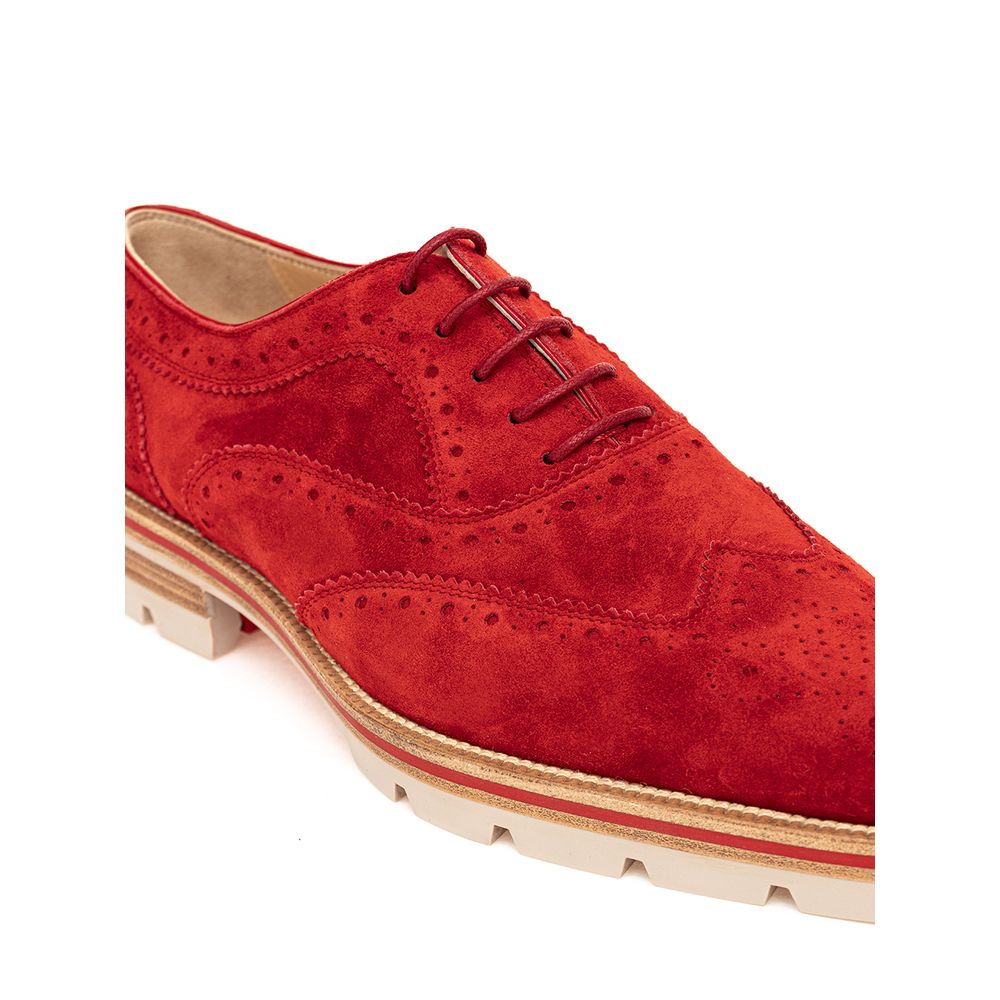 Zapato plano de ante rojo