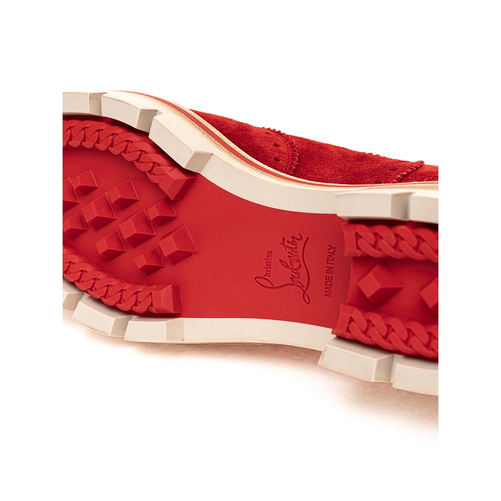 Zapato plano de ante rojo