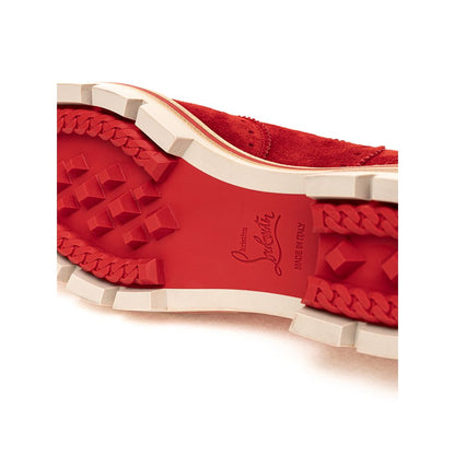Zapato plano de ante rojo