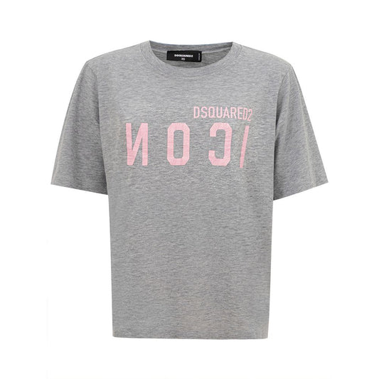 Elegante top de algodón gris para mujer