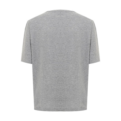 Elegante top de algodón gris para mujer