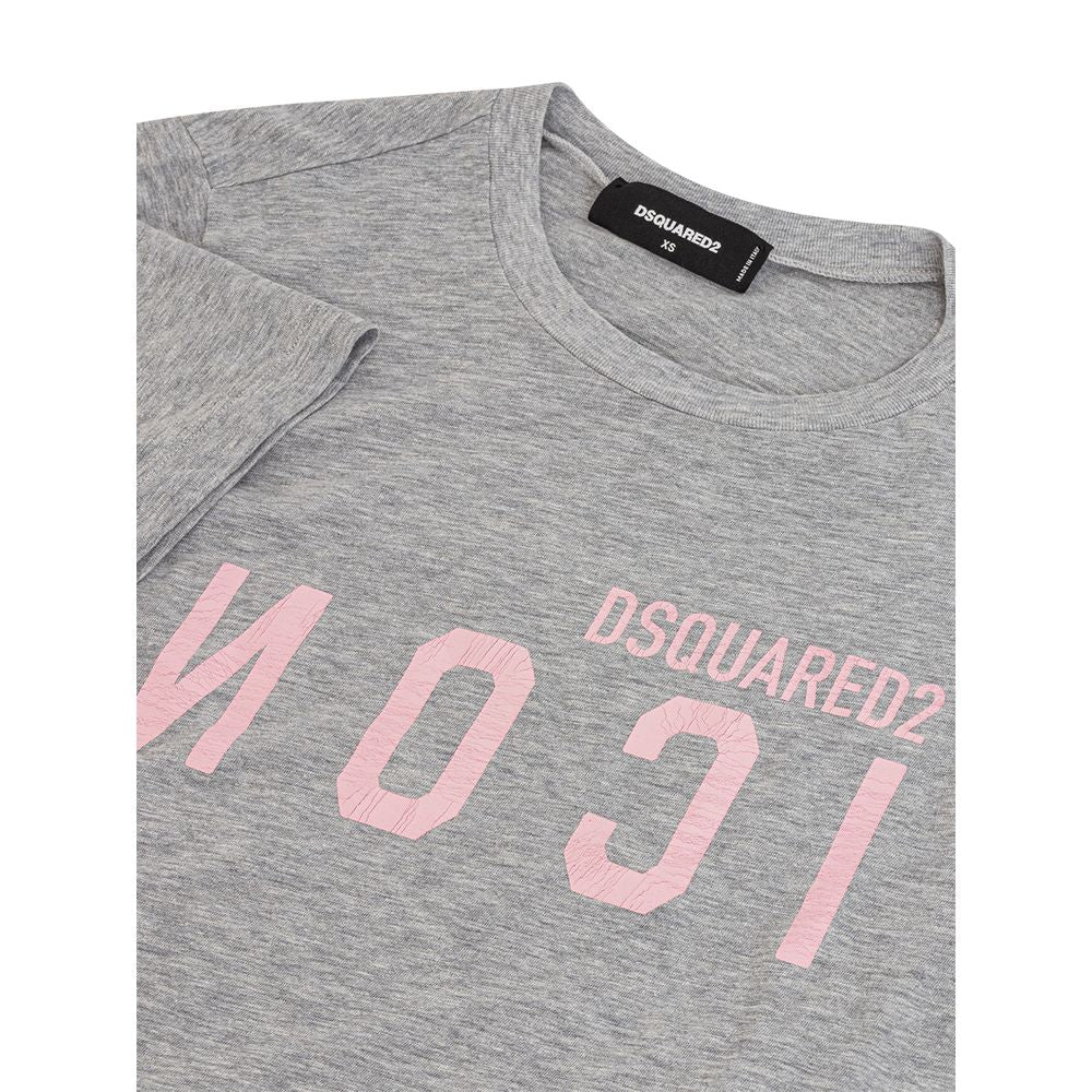 Elegante top de algodón gris para mujer