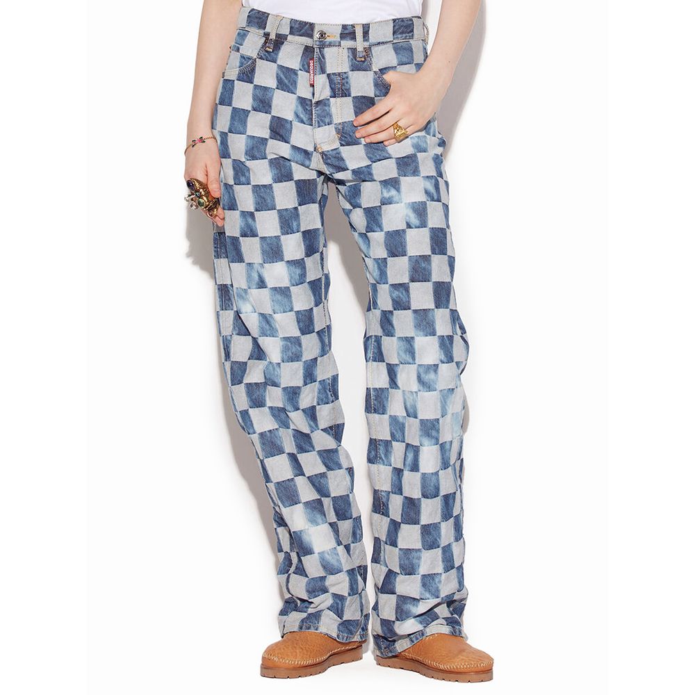 Vaqueros y pantalones de algodón azul