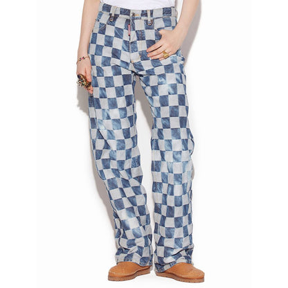 Vaqueros y pantalones de algodón azul
