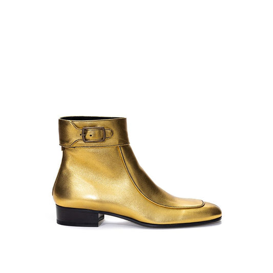 Bota de cuero dorado