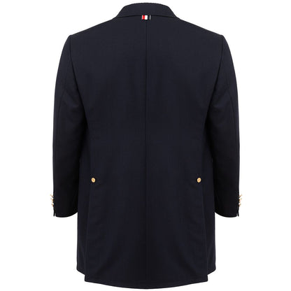 Elegante chaqueta de lana en azul característico