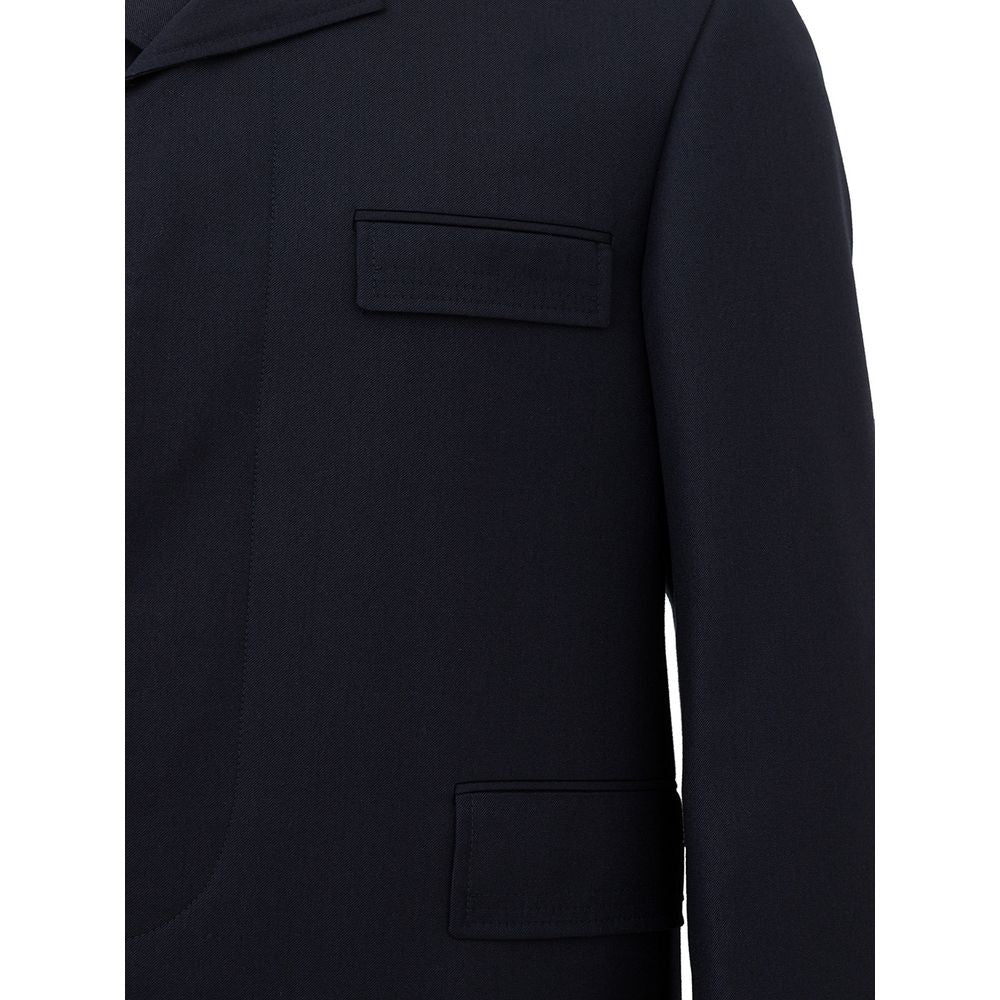 Elegante chaqueta de lana en azul característico
