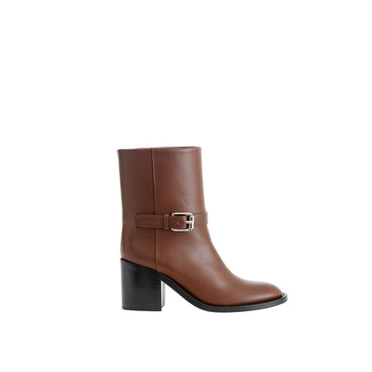 Bota de cuero marrón