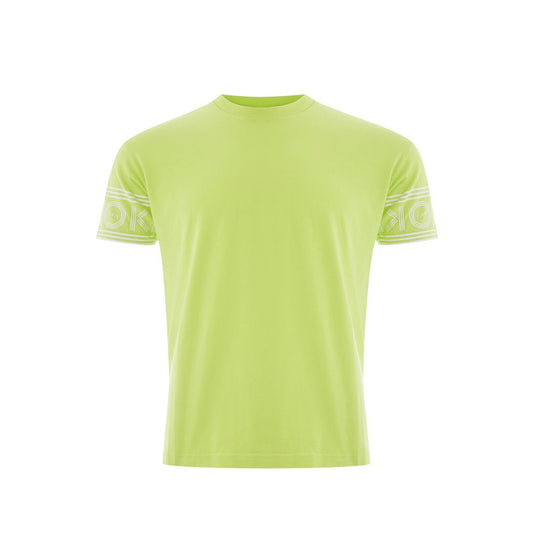 Camiseta de algodón amarillo soleado para hombres con estilo